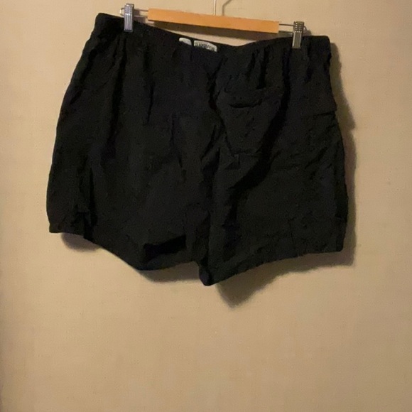 Black Flat Front Shorts with Relaxed Fit - Picture 4 of 7